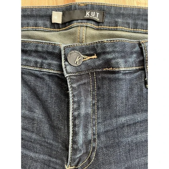 Kut From The Kloth Catherine Boyfriend Fit Jeans Medium Wash Stretch Size 14 - Picture 9 of 11